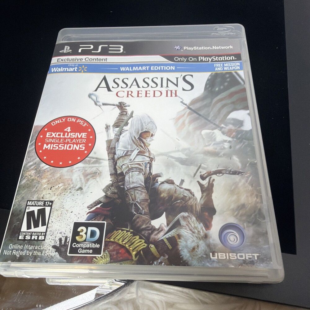 Assassins Creed III 3 (PlayStation 3 PS3 2012) Walmart Edition With Manual